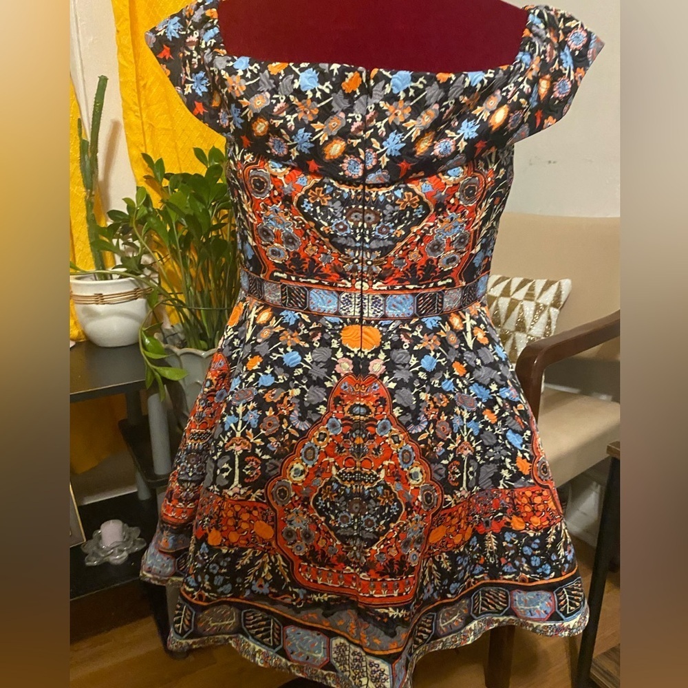 Comino Couture- Vintage | A line | Size 14 Folk Print | Party Mini Dress - - Picture 9 of 11